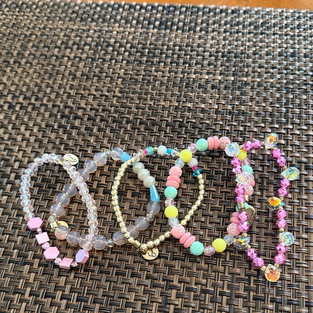 Erimish Pastel and Gold Kids Bracelet Set
